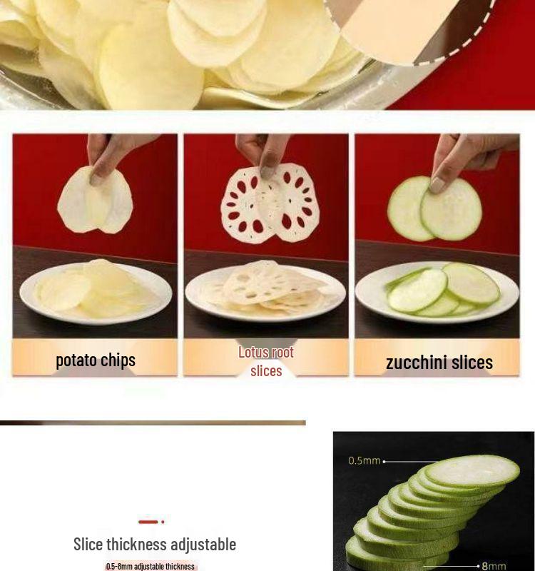 Adjustable Thickness Potato Chip Slicer - Perfect for Hot Pot and Barbecue Kitchens