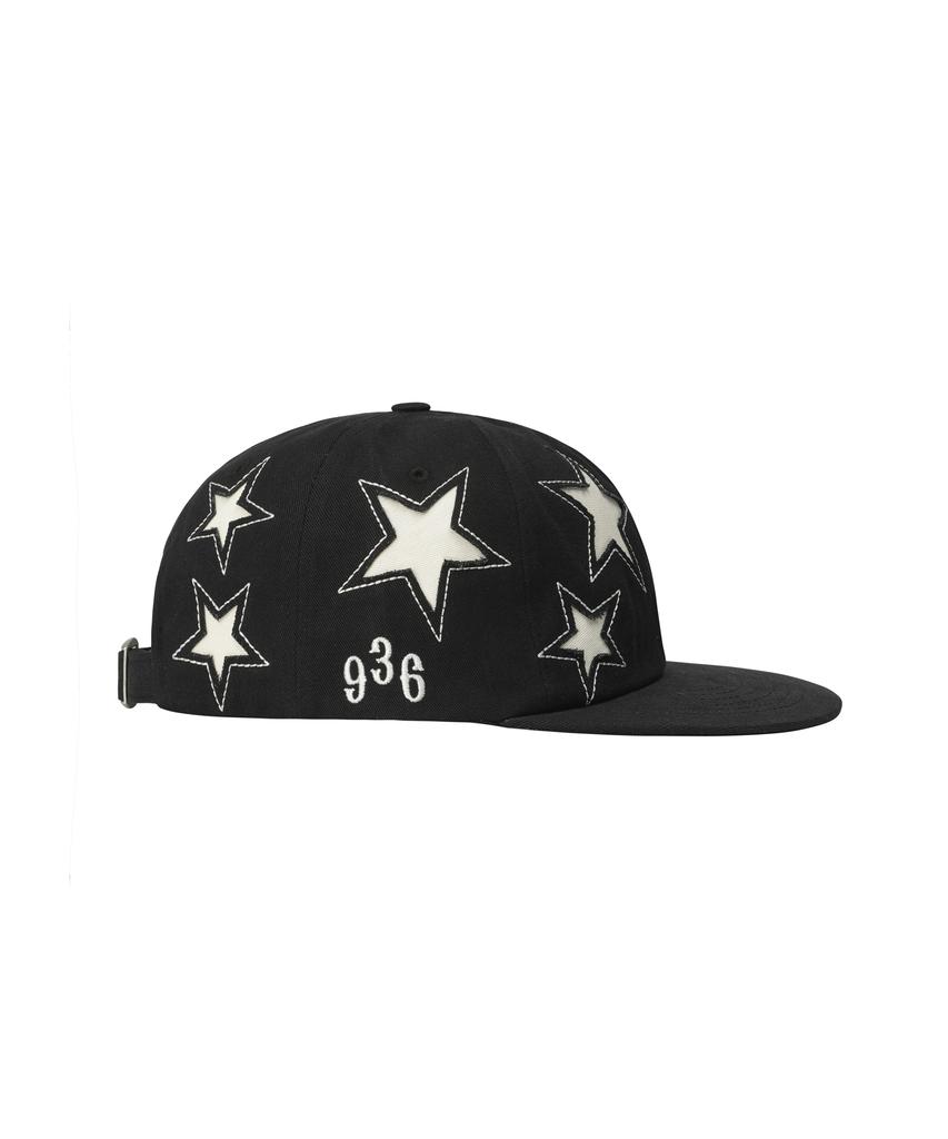 Lujeoseukeulleob Washed Star Applique Cap Black