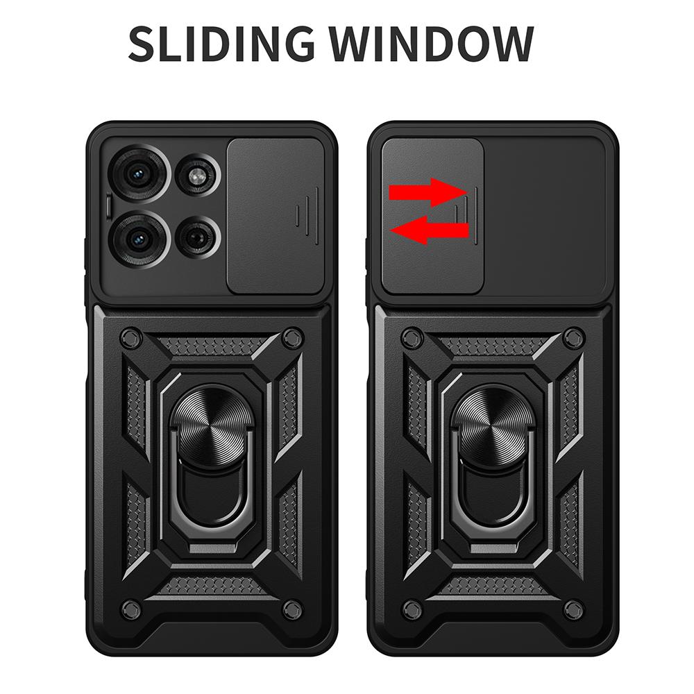 Deksler til Motorola G75 G85 G55 G35 Deksel Armor Skyv Kamerabeskyttelsesdeksel til Motorola Moto G75 5G Ringstøtte Støtsikkert Funda