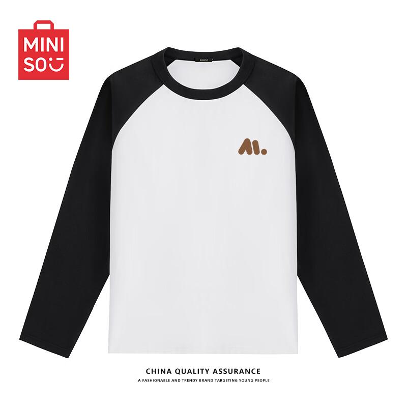 MINISO Men's American Style Raglan Color Block Long Sleeve T-Shirt