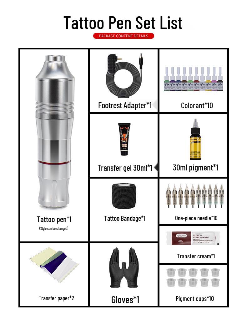 Kit Stilou Tatuaj Integrat pentru Contur și Umbre - Machiaj Permanent și Instrumente de Practică