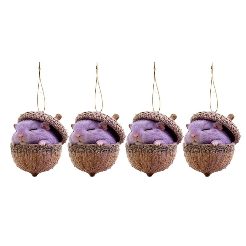 

Acrylic Animal Ornaments Glossy Finish and Lightweighted for Christmas Tree Decors Festival Atmosphere Family Gatherings