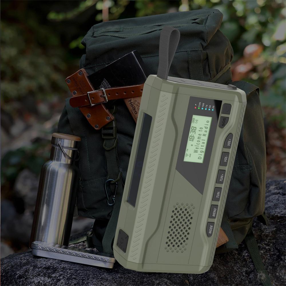 Hand Crank Charged DAB/FM Radio with LED USB Charged & Solar Power for Camping
