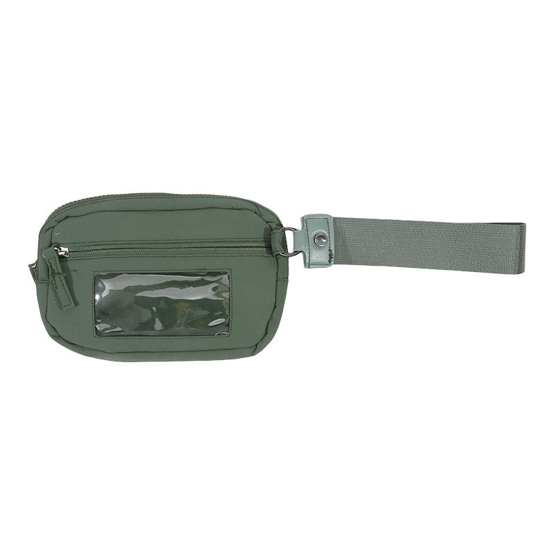 Women's Keychain Wallet The Wallet Zip Waterproof Nylon Card Wallet Pouch Wristlet Zip Card Case With Clear ID Window