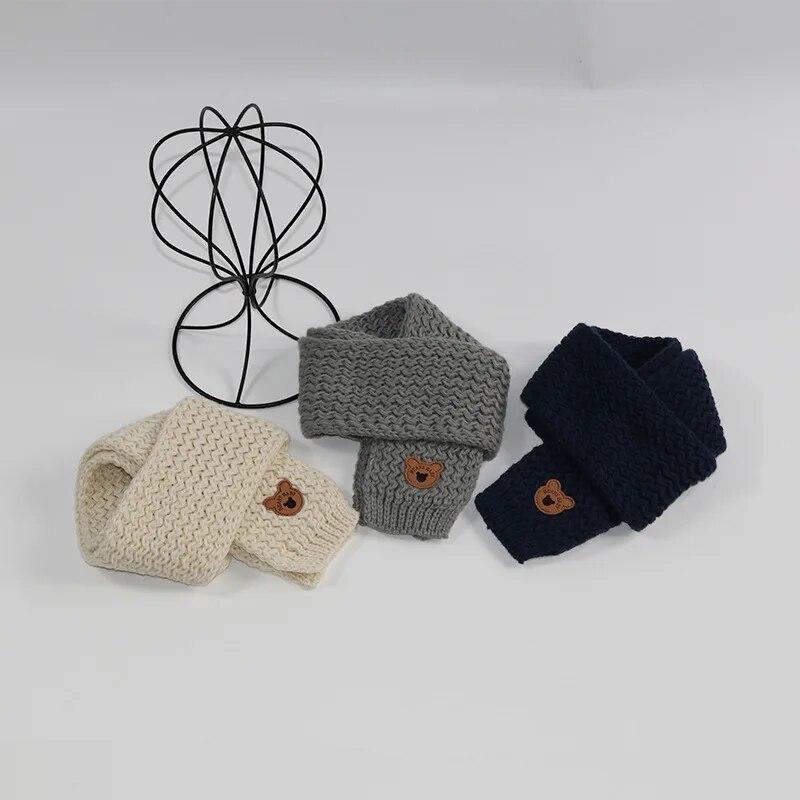 Warm Toddler Boy Girl Scarfs Cartoon Animal Bear Scarf for Boy Autumn Winter Outdoor Scarfs Lovely Kids Clothes Accessories