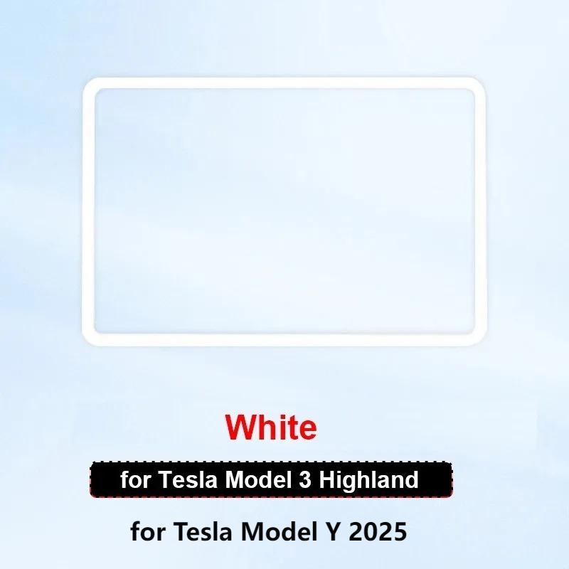 Für Tesla Model 3 Y Juniper Highland 2025 Mittelkonsolen-Armlehnenpolster Kabellose Ladefläche Bildschirm Rückspiegel Schutzrahmen