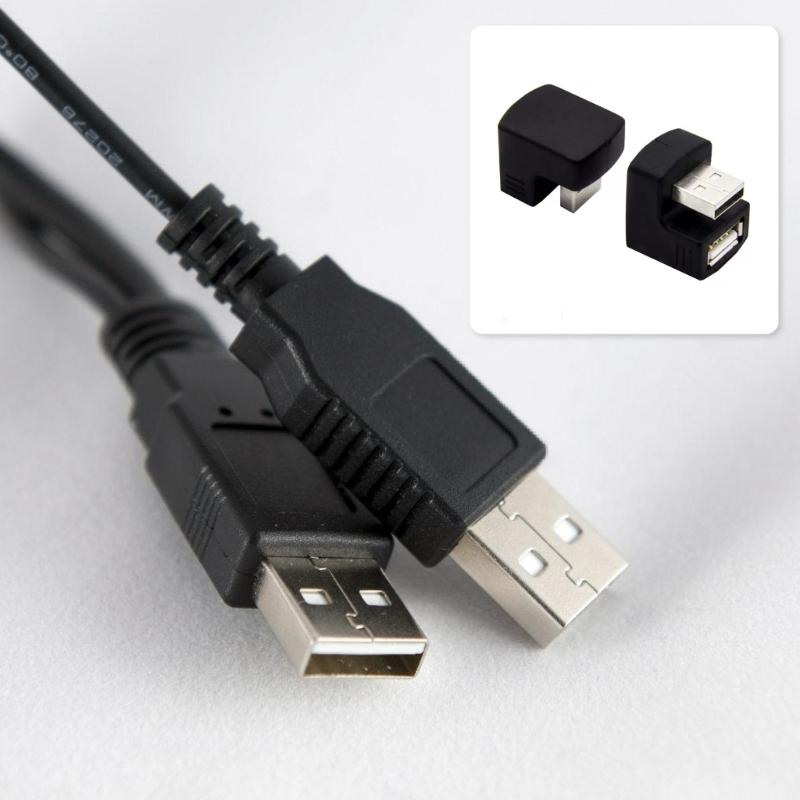 U Shaped Bend USB2.0 Extension Adapter Durability ABS Construction USB2.0 Angled Connectors Highly speed Data Transfer
