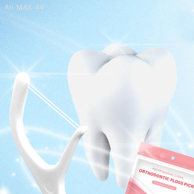 100pcs Orthodontic Floss Bar Dental Slot Steel Wire for Bracket Teeth Cleaning Orthodontic Floss Bar Pack