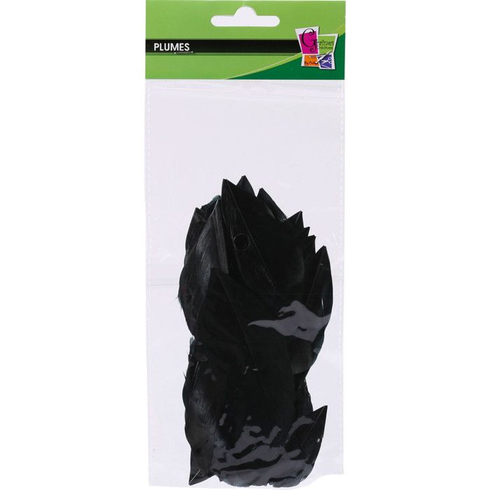 50 Cut Feathers - Black 6 Cm