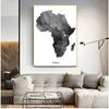 Africa Map Posters and Prints Map Travel Wall Art Canvas Painting Gray Black White Living Room Home Decoration Painting