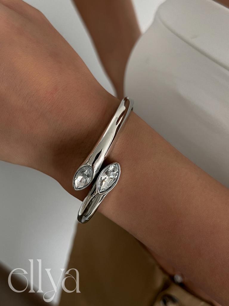 Salircon Fashion Simple Hollow Water Drop Shaped Curved Metal Spring Bangles Women Vintage Gold Color Steampunk Bracelet Jewelry