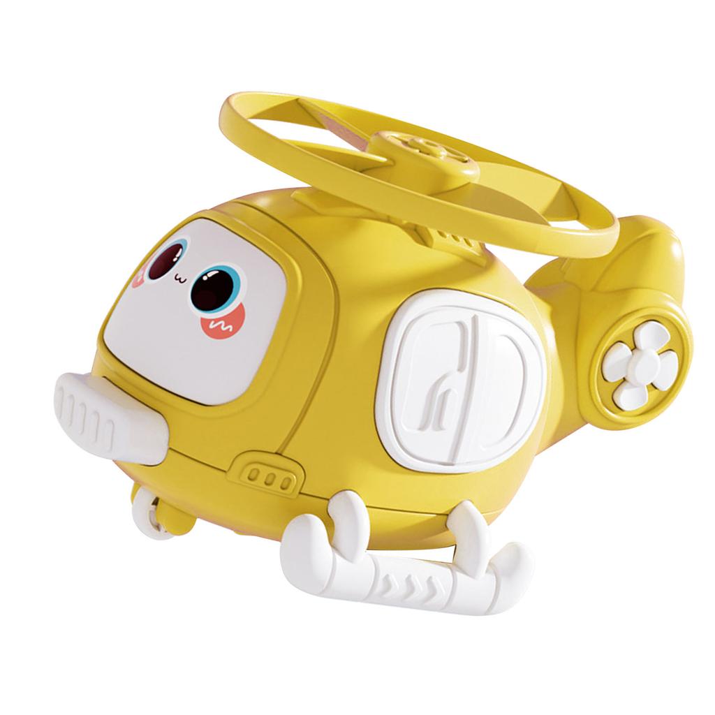 Helicopter Bamboo Dragonfly Toy Plastic Inertial Collision Aircraft Toys for Birthday Gifts Party Yellow