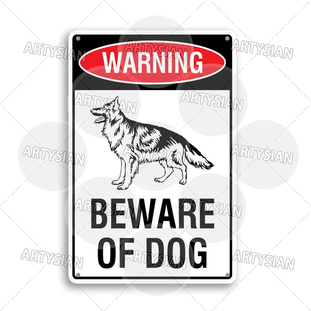 Beware of Dog Metal Sign Rottweiler GSD Golden Beagle Bulldog Pit Bull Poodle Bullmastiff Bloodhound Yorkie Border Collie Schn