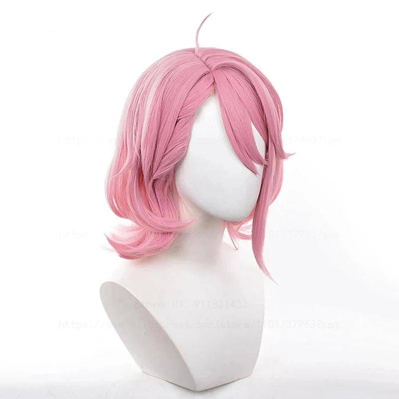 Aira Shiratori Cosplay Perücke Anime Dandadan Rosa Kurze Momo Ayase Hitzebeständige Faserhaarperücken + Perückenkappe