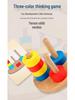Montessori Colorful Stacking Rings - Interactive 3D Puzzle & Brain Training Wooden Toy for Kids
