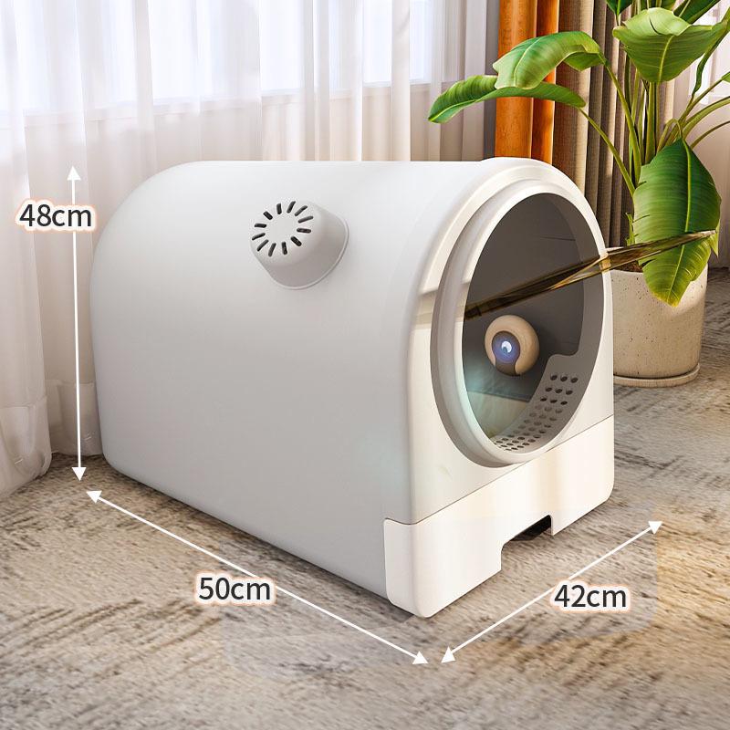 Extra-Large Odor-Proof Enclosed Cat Litter Box with Drawer & Splash Guard