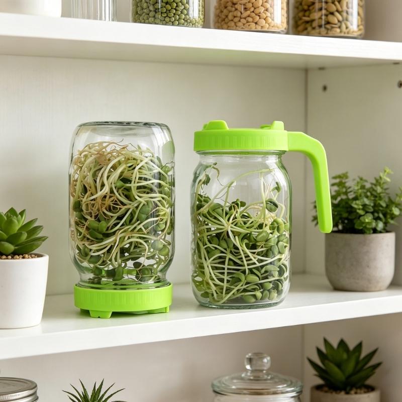 Plastic Wide Mouth Mason Jar Lids Set Of 4 Color Tight Container Covers For Sprouting Cores And Food Preservation