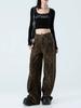 Braune Leopard Jeans Damen Denim Hosen Damen Übergröße Weitbeinige Hosen Streetwear Hip Hop Vintage Kleidung Locker Lässig