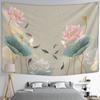 Lotus Ink Background Painting Tapestry Wall Hanging Koi Bohemian Minimalist Aesthetic Home Decoration