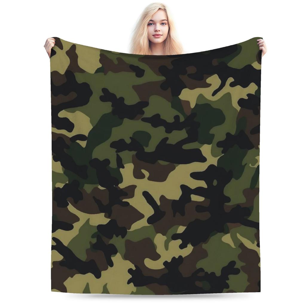 Green And Brown Camo  Blankets Quality Soft  Throw Blanket Spring Kids Adult Home Decor Aesthetic Bedspread