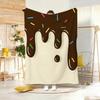 Cute Cartoon Chocolate Throw Lightweight  Flannel Blanket Soft Skin-Friendly For Summer Cooling