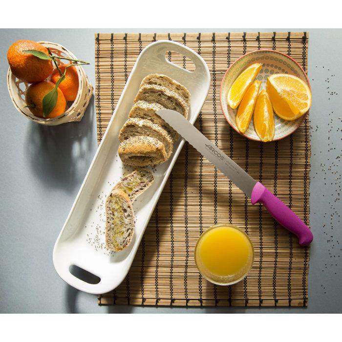 Couteau à pain Arcos Couleur - Prof 291431 en acier inoxydable Nitrum et mango Fusée ergonomique en polypropylène fuscia couleur et