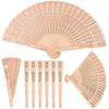 Vintage Wooden Hand Held Fan Chinese Sandalwood Scented Folding Hollow Wooden Fans Wedding Decoration Home Birthdays Gifts