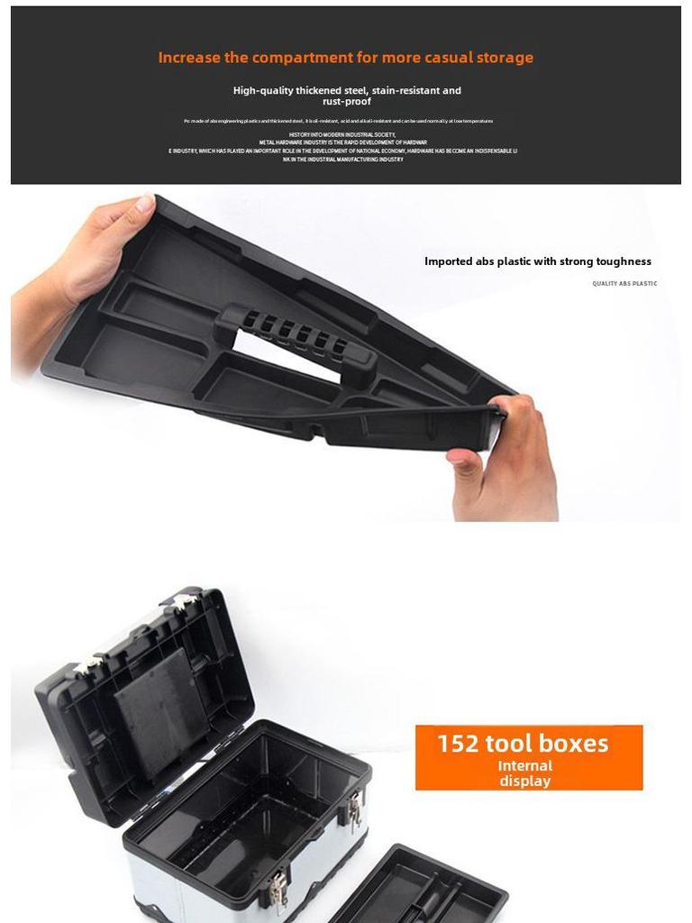 Green Forest Stainless Steel Toolbox: Multifunctional Storage for Hardware & Electricians