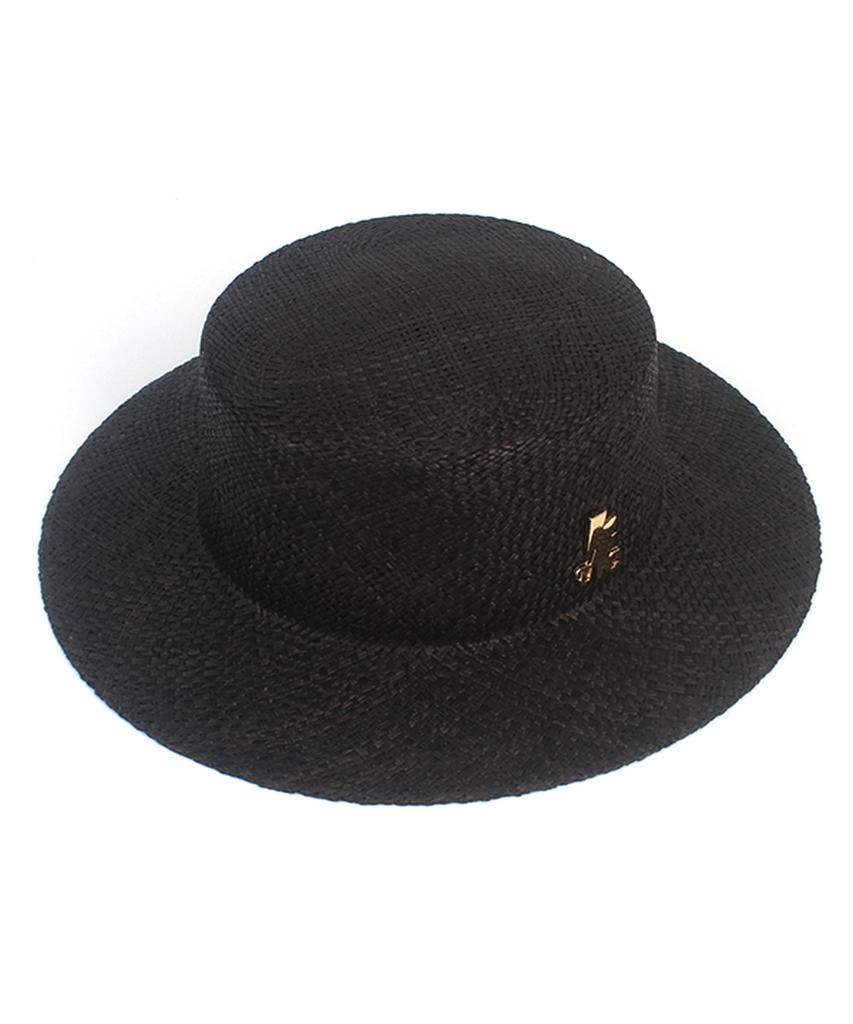 Yunibeosyeolkemiseuteuli Bau Black Flat Panama Hat Summer Hat