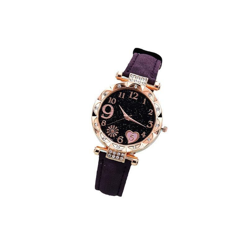 Ladies Belt Quartz Watch Love Dial Casual Fashion Women'S Watch Simple Watch + Bracelet