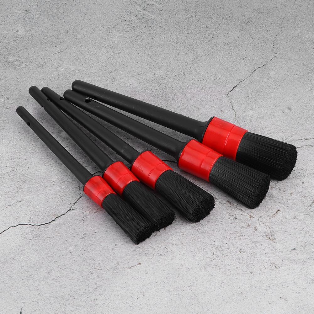 5pcs Car Detailing Brush Dry Wet Dual Use Cleaning Washing Hair Brushes Portable Auto Detail Tool