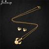 Cartoon Bowknot Mouse Stainless Steel Jewelry Set for Women Fashion Anime Animal Necklace Earrings Party Accessories