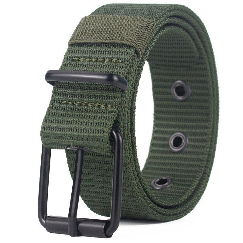 Curea Canvas pentru Bărbați cu Cataramă cu Pini din Nailon - Versatilă, Durabilă, Lungime Extinsă pentru Utilizare Denim sau Militară