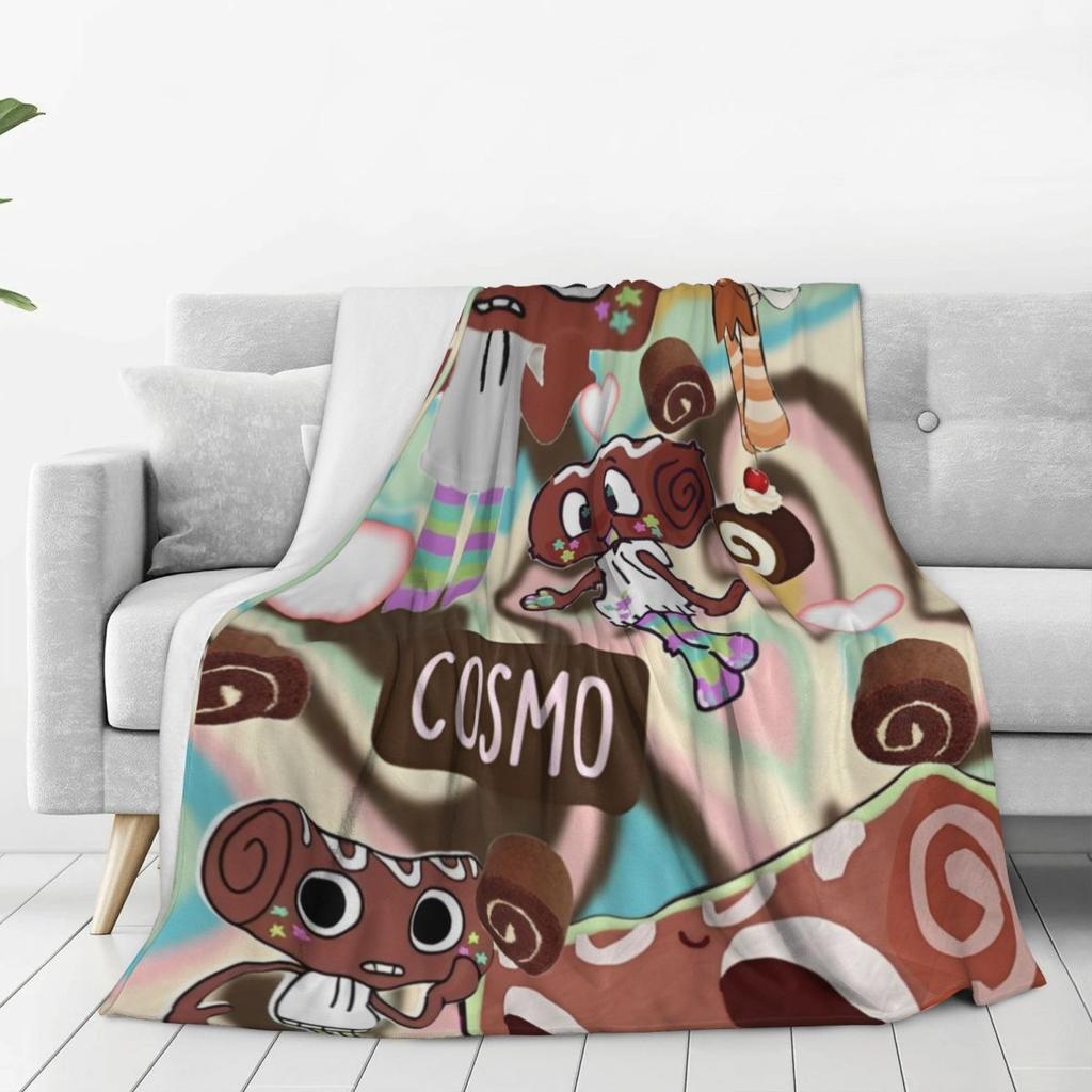 Mjuk Cosmo Collage Pläd Premium Flanellfleece Lättvikt Dandys World Spelpläd Mysiga Plyschfiltar Användning alla årstider