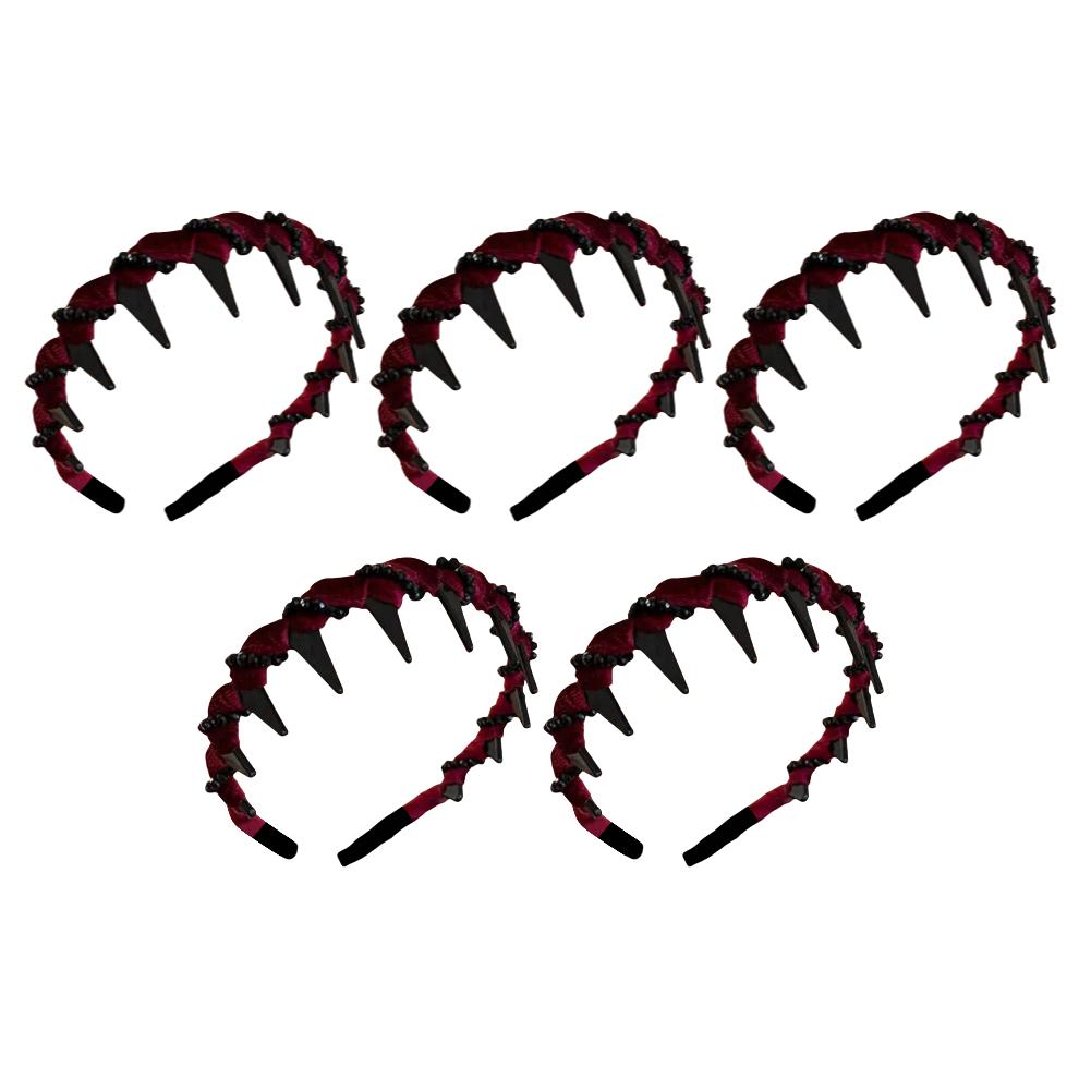 Women Headband Vintage High Cranium Artificial Pearl Hairband Rhinestones Hair Accessories Sweet Fashion Little Girls Hair Hoop