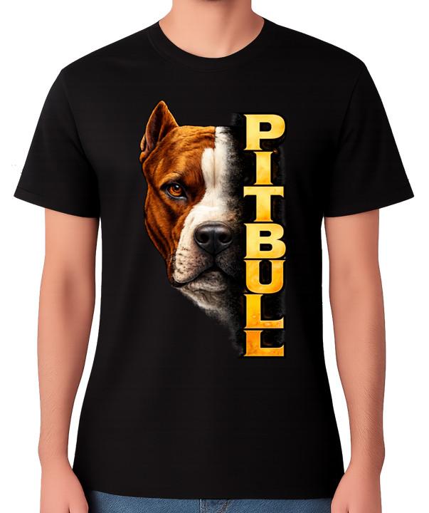 Pitbull T-Shirt Dog Breed Portrait Powerful Graphic Unisex Tee S разноцветный