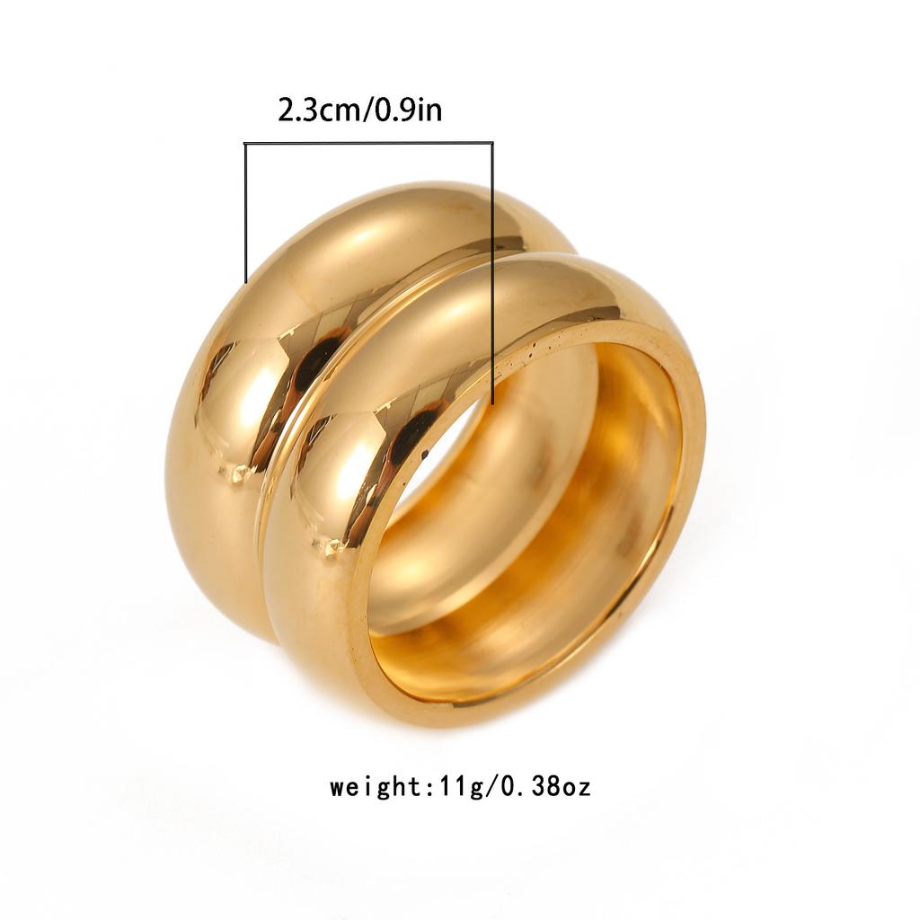 Exaggerated Design Feeling Stacked Ring, Titanium Steel Does Not Fade Ins Wind Element Ring, Advanced Feeling Finger Decoration