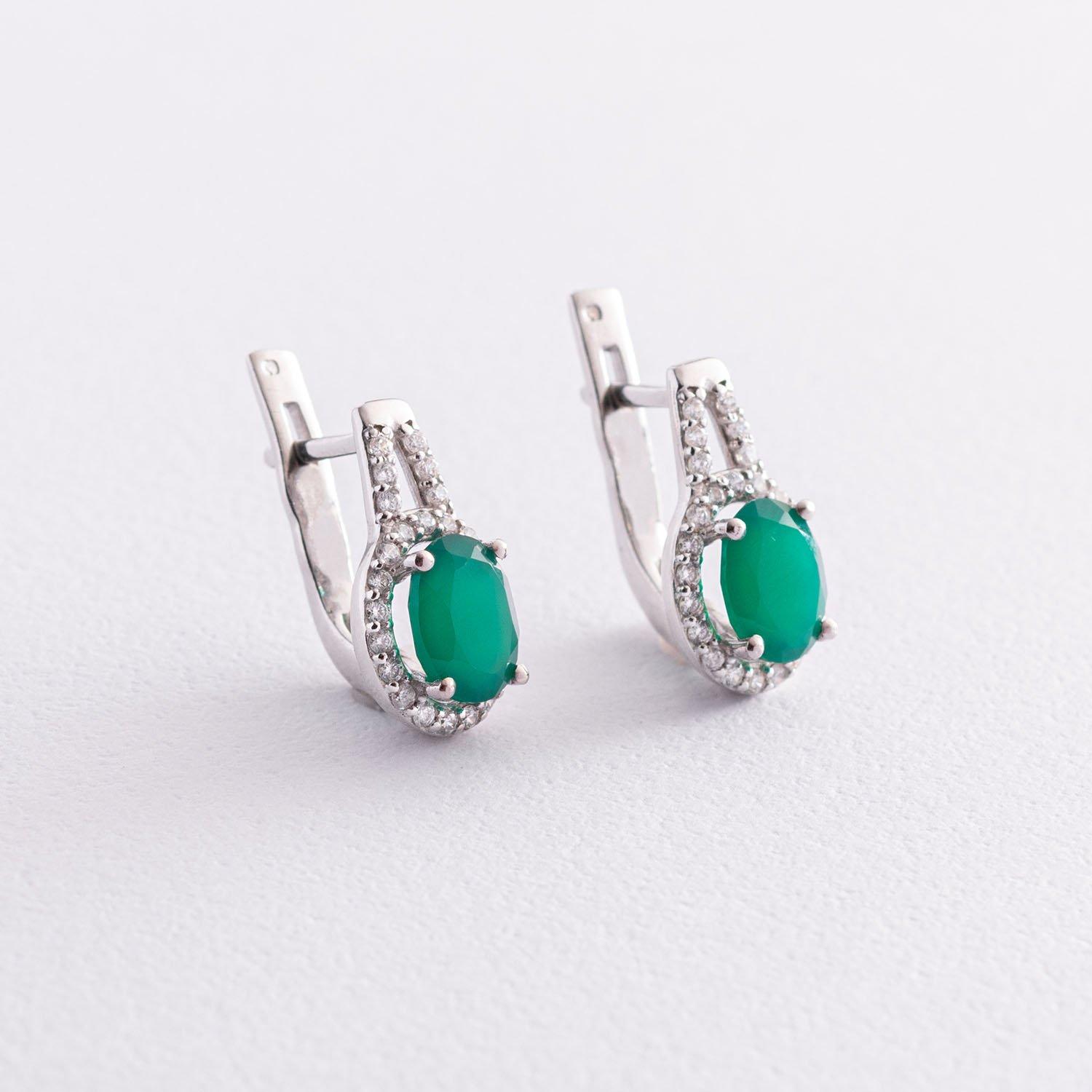 

Срібна каблучка з агатом і фіанітами. срібний