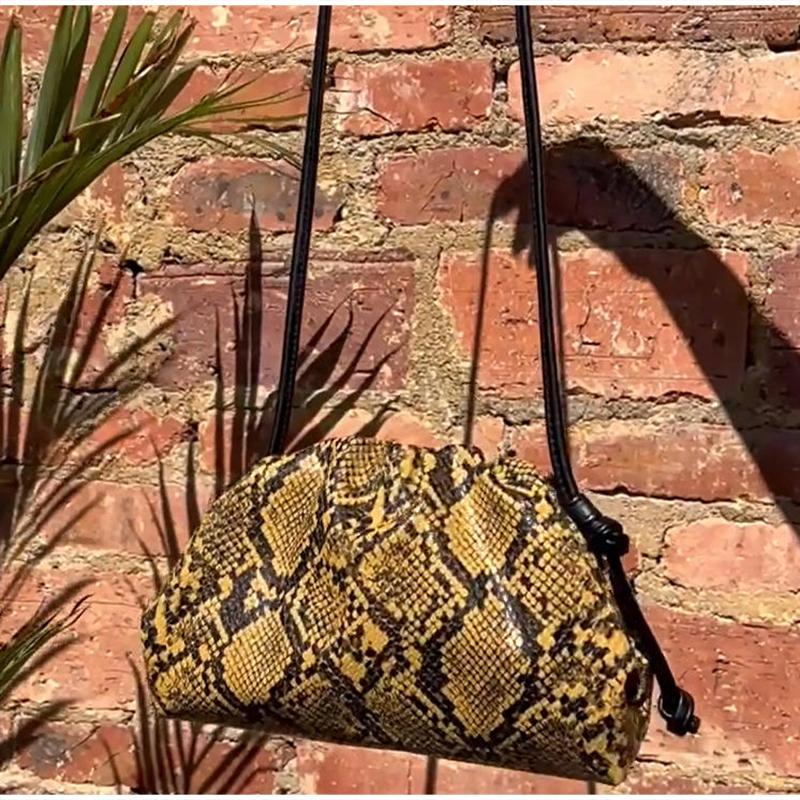 Snakeskin Zebra Pattern Handbag High Quality Soft Pleated Cloud Bag Fashion European America Shoulder Bag Elegant Evening Clutch