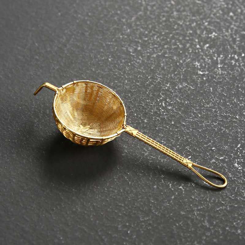 

Tea Leak Pure Copper Tea Filter Pure Hand-woven Gold Mesh Silver Tea Set Accessories Tea Filter Tea Dispenser straw hat золотий