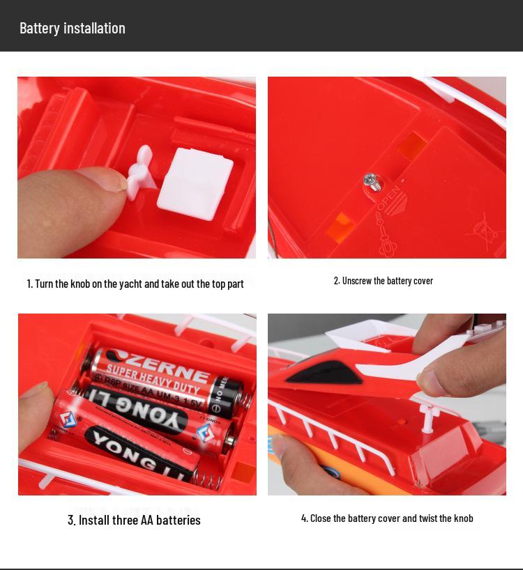 Brinquedo de Lancha de Controle Remoto de Alta Velocidade com Longa Duração de Bateria