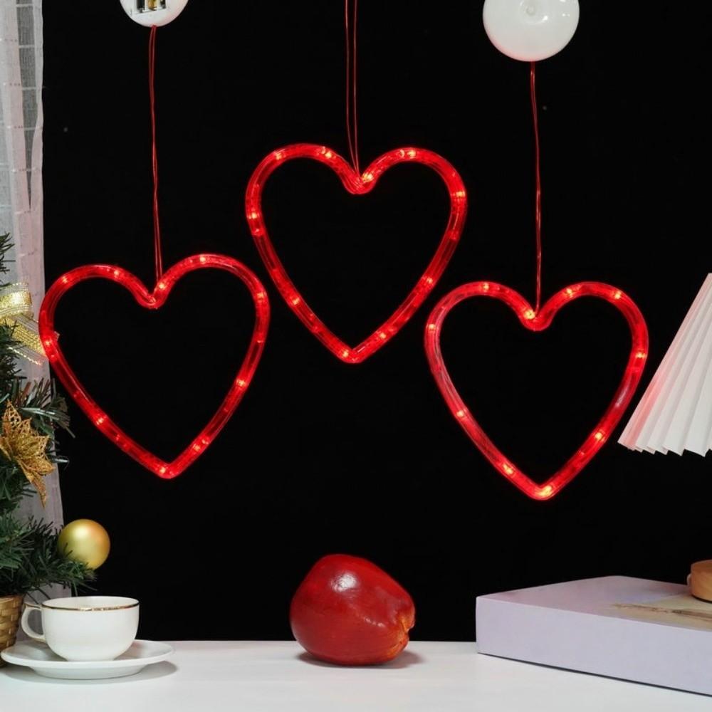 Creative Heart Curtain Fairy Light Waterproof Beautiful Valentine Day LED String Lights Romantic Red
