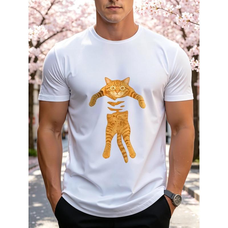 Men's Printed Short-Sleeve T-Shirt, Breathable Summer Top. Stylish and Casual, Machine Washable ,Comfortable Fit