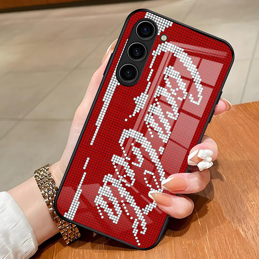 

Чехол для телефона C-COCA Logo C-COLAS для Samsung S26 S25 Edge Ultra S23 S22 S21 S20 Ultra Plus S24 Fe A54 A53 A25 Стеклянная крышка Samsung S22