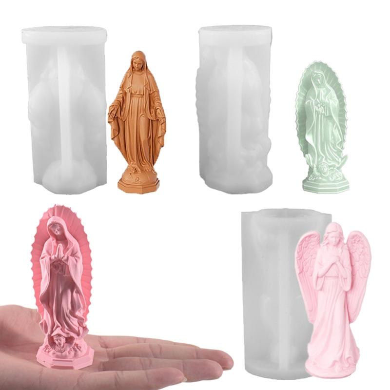 Praying Girl Silicone Candle Mould Heat Proof Easy Removal Multipurpose for Craft Soap Making Beautiful Ornament Gift