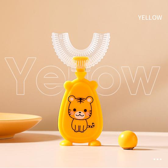 Kids Toothbrush Deeply Cleaning Soft Brush Hair Lightweight Teeth Cleaning U-Shaped Toothbrush