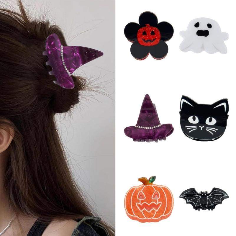 Sparkling Halloween Hairpins Permanent Acrylic Material Comfortable Wear Party Theme Accessories for Women Men Children