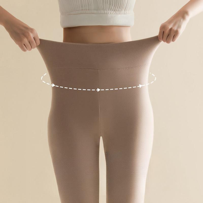 Women's Plus Size High Waist Polar Fleece Seamless Long Johns Inner Wear Winter Fleece Lined Thickened Thermal Pants Cotton Blend Base Layer Leggings