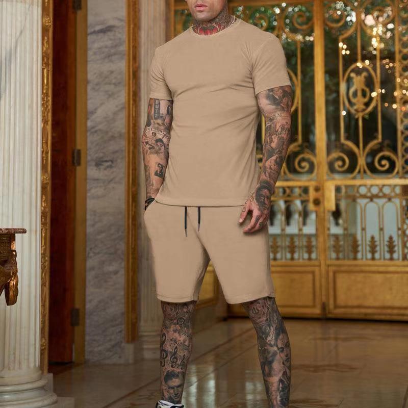 2026 Tuta sportiva estiva alla moda e casual da uomo, T-shirt traspirante e pantaloncini, set casual e alla moda in due pezzi