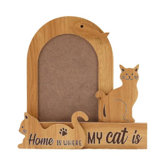 

Dog Cat Memorial Picture Frame Vintage Wooden Tabletop Photo Frame Sympathy Gifts for Loss of Loved Pet Cat